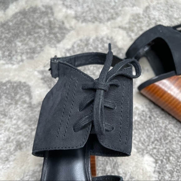 M4D3 Madi Black Suede Sandals 4" Block Heels Size 7.5M - Picture 13 of 15